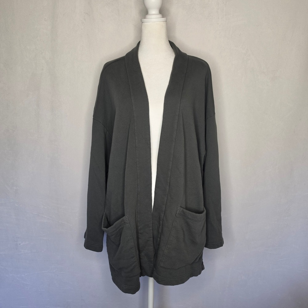 Eileen Fisher Organic Cotton French Terry Cardigan old money coastal granny cozy